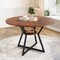 Brown Round Dining Table with Storage Shelf MDF & Metal Frame, 47” Diameter, 200-lb Tabletop Capacity